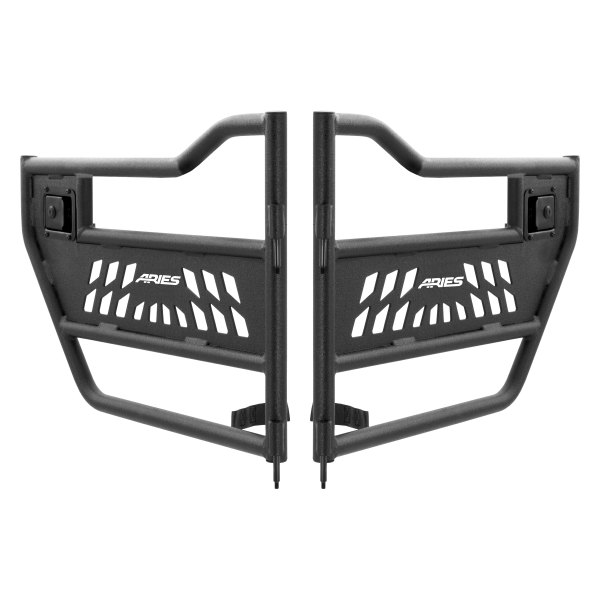Aries® - Textured Black Aluminum Rear Tubular Doors