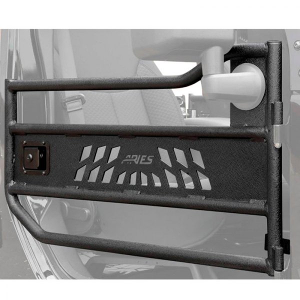 Aries® - Textured Black Aluminum Front Tubular Doors