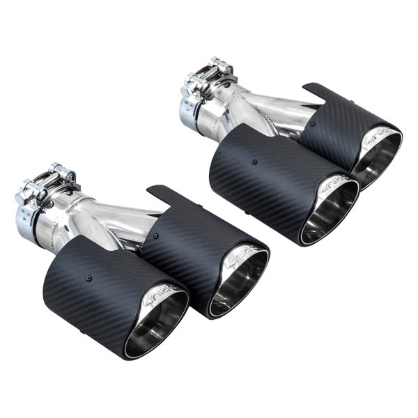 ARK Performance® - Driver Side Stainless Steel Slip-On Round Dual Carbon Fiber Exhaust Tip