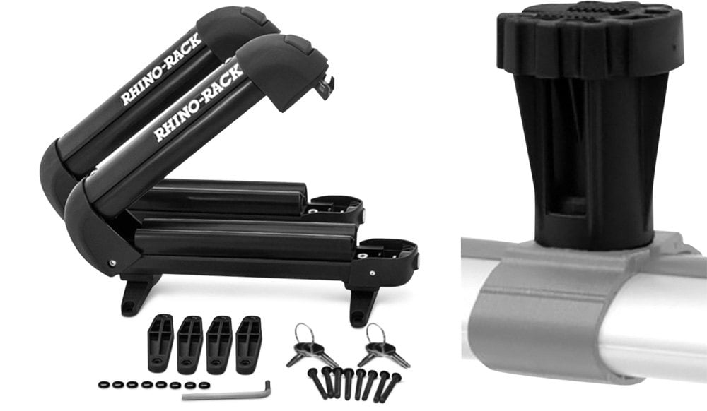 Rhino-Rack Ski & Snowboard Rack With Mirror Black Finished Metal Surfaces