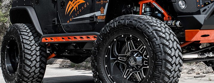 Black Powered Running Boards Installed On Wrangler