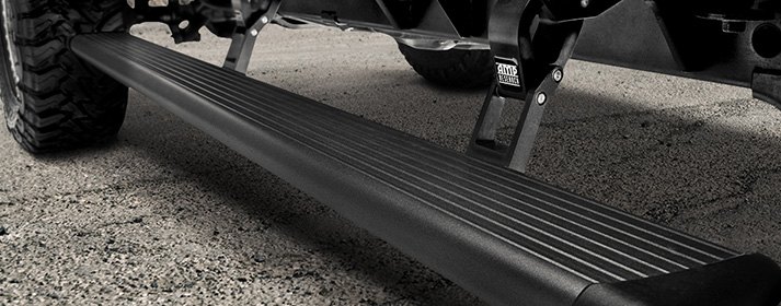 Set Of Powered Running Boards Installed On Truck