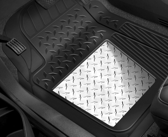 black plastic car mats