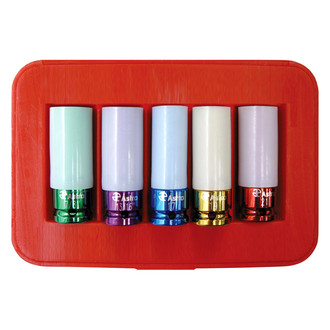 Astro Pneumatic Tool® - Chrome Protective Plastic Sleeves and Shallow Broach Impact Socket Set