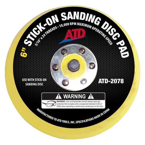 ATD® - 6" Stick-On Hook-and-Loop Disc Pad