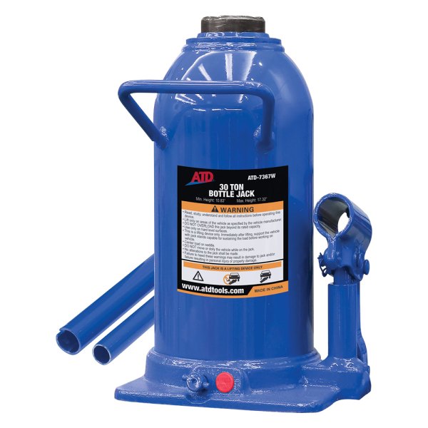 ATD® - 30 t 10.83" to 17.32" Heavy-Duty Side Pump Hydraulic Bottle Jack
