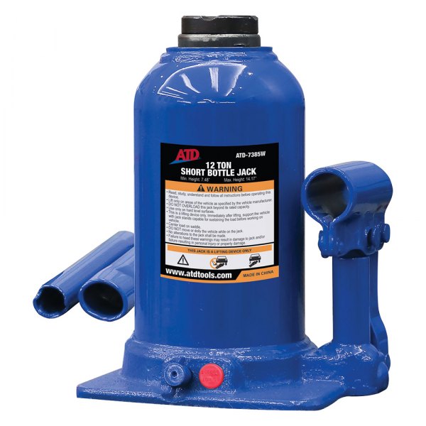 ATD® - 12 t 7.48" to 14.17" Short Heavy-Duty Side Pump Hydraulic Bottle Jack