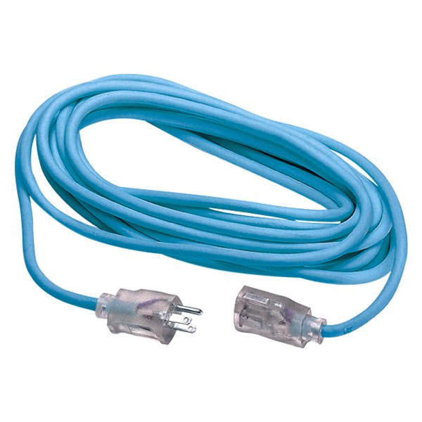 ATD® - Blue Extension Cord with Single Outlet and Lighted End (25', 16 AWG)
