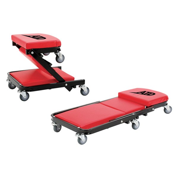 ATD® - 450 lb 40" x 7.5" Red Fully Padded Convertible Creeper