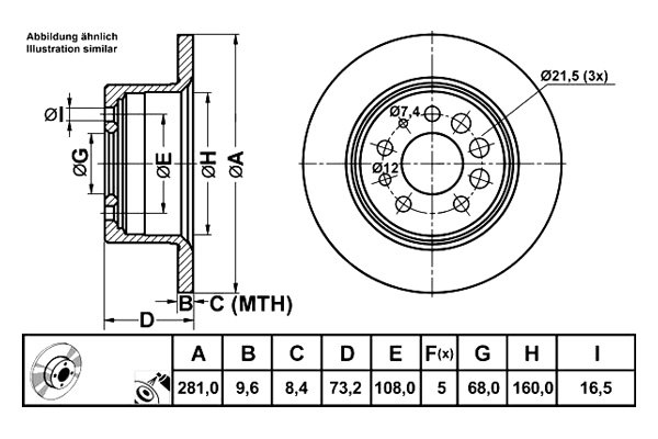 ATE® - 1-Piece Rear Brake Rotor