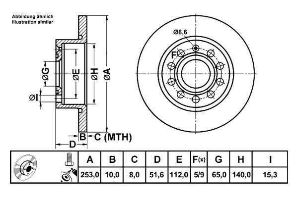 ATE® - 1-Piece Rear Brake Rotor