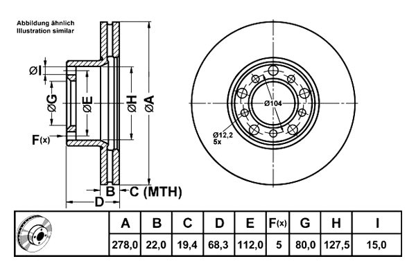 ATE® - 1-Piece Front Brake Rotor