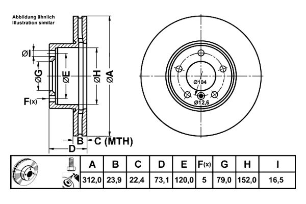 ATE® - 1-Piece Front Brake Rotor