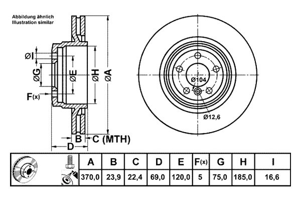 ATE® - 1-Piece Rear Brake Rotor
