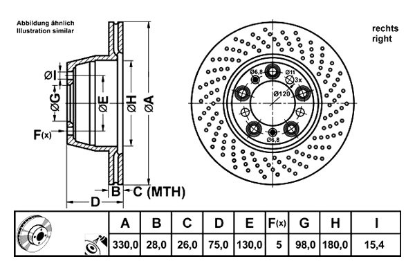 ATE® - 1-Piece Rear Brake Rotor