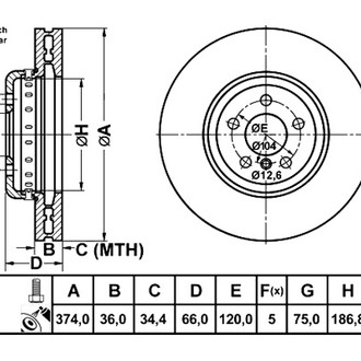 ATE® - Front Passenger Side Brake Rotor
