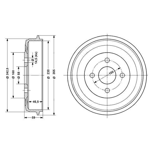 ATE® - Rear Driver Side Brake Drum