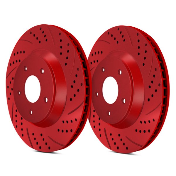  ATL Autosports® - Double Drilled and Slotted Front Brake Rotors - Before Use