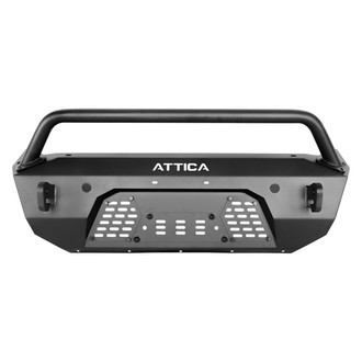 Attica 4x4® - Terra Series Stubby Black Powder Coated Front Modular Bumper with Hoop