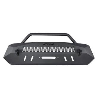 Attica 4x4® - Apex Stealth Series Stubby Black Powder Coated Front Winch HD Bumper with Hoop