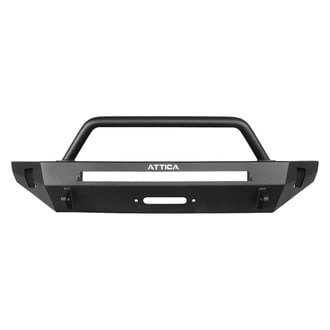 Attica 4x4® - Terra Series Full Width Black Powder Coated Front Winch Modular Bumper with Hoop
