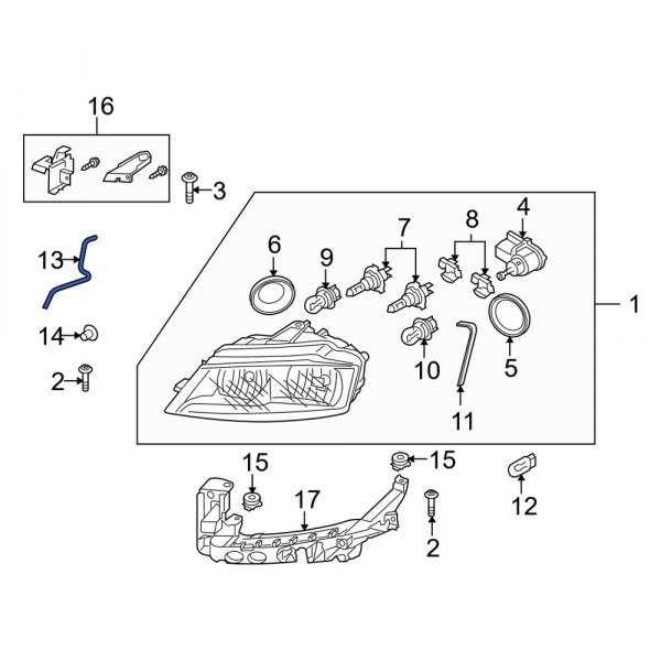 Headlight Housing Vent Tube