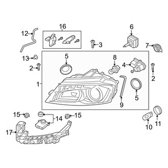 Audi OE - Front Lamps - Headlamp Components (With Headlamp Leveling System, With Xenon Headlamps), (Hatchback)