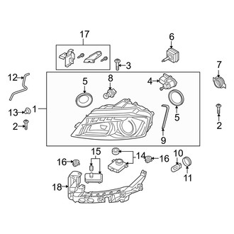 Audi OE - Front Lamps - Headlamp Components (With Directional Beam, With Xenon Headlamps), (Hatchback)