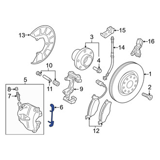 Audi OE - Front Disc Brake Anti-Rattle Clip