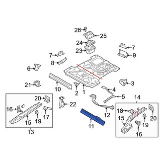 Audi OE - Rear Floor Pan Crossmember