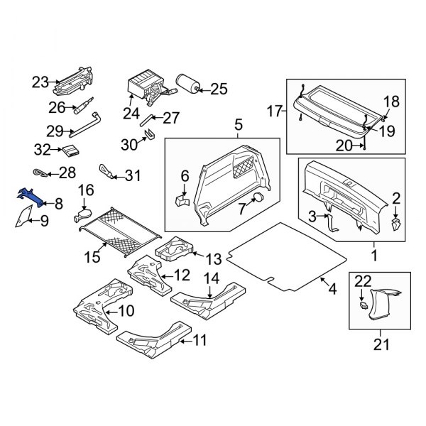 Trunk Trim Panel Bracket