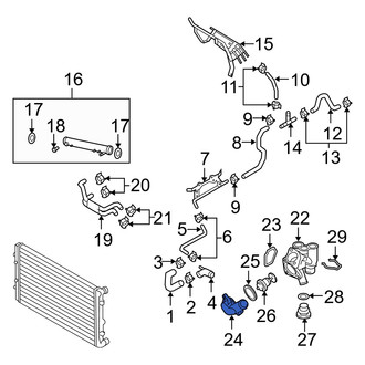 Audi OE - Upper Engine Coolant Thermostat Housing
