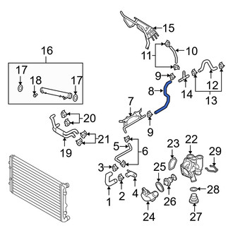Audi OE - Upper Radiator Coolant Hose