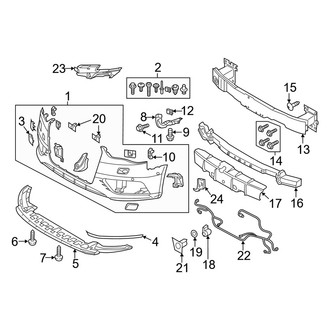 Audi OE - Front Bumper & Grille - Bumper & Components (W/O S Line Package), (Premium / Premium Plus)