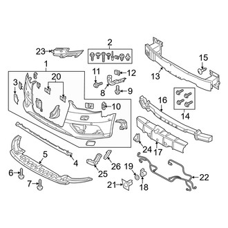 Audi OE - Front Bumper & Grille - Bumper & Components (With S Line Package), (Premium / Premium Plus)