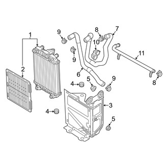 Audi OE - Cooling - Radiator & Components (Auxiliary, Radiator, Right Side), (Premium / Premium Plus / Prestige Sedan)