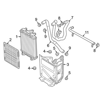 Audi OE - Cooling - Radiator & Components (Auxiliary, Radiator, Right Side), (Premium / Premium Plus / Prestige Sedan)