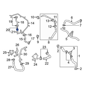 Audi OE - Engine Coolant Overflow Hose Adapter
