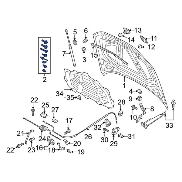 Hood Panel Hardware Kit