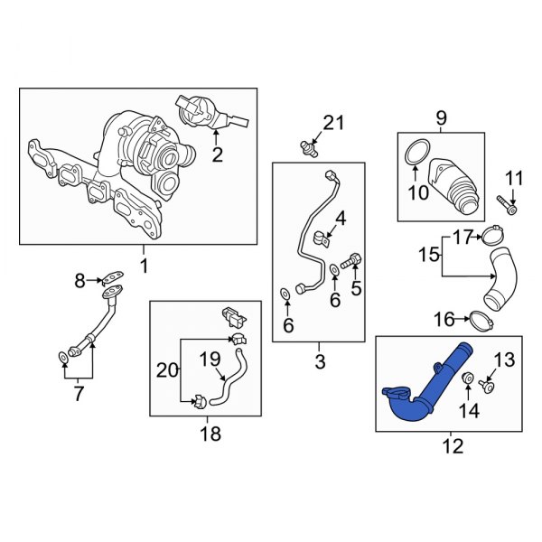 Audi OE 04L145762CC Front Intercooler Pipe