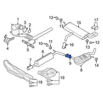 Audi OE - Rear Exhaust Muffler Clamp