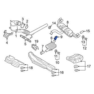Audi OE - Rear Exhaust Muffler Clamp