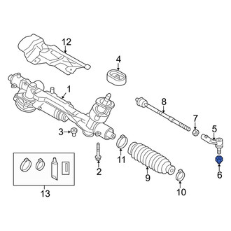 Audi OE - Outer Steering Tie Rod Nut