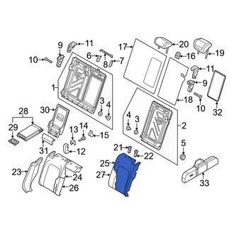 Audi OE - Rear Left Seat Back Cushion Cover