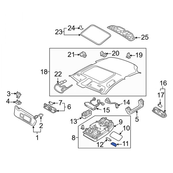 Audi OE 8V0947125A Map Light Lens