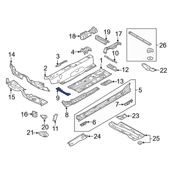 Floor Pan Reinforcement Bracket