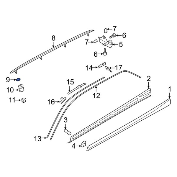 Roof Luggage Carrier Side Rail Gasket