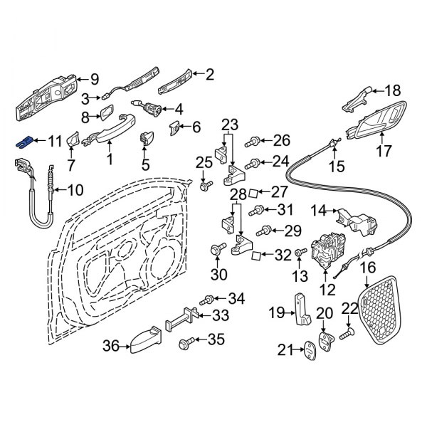 Door Latch Cable Clip