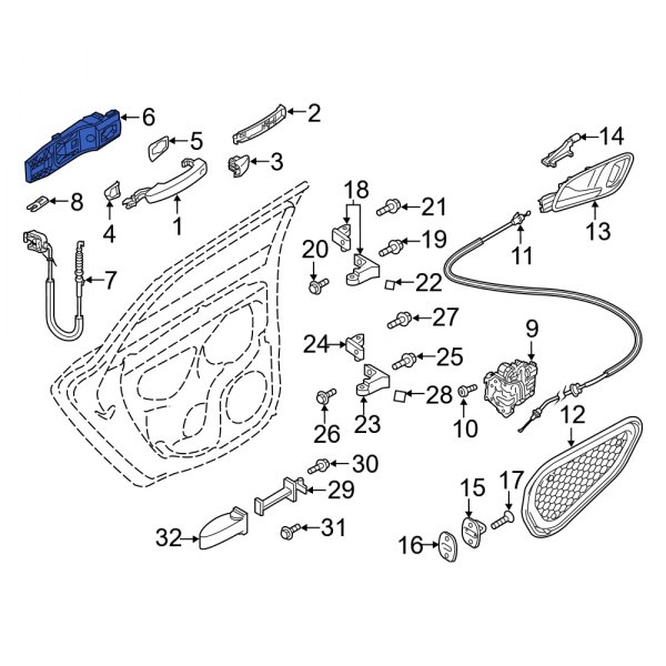 Exterior Door Handle Base