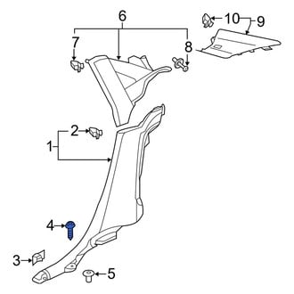 Audi OE - Body A-Pillar Trim Panel Clip